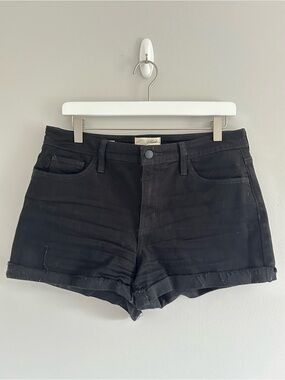 Universal Thread Black Denim High Rise Midi Shorts Size 10R
